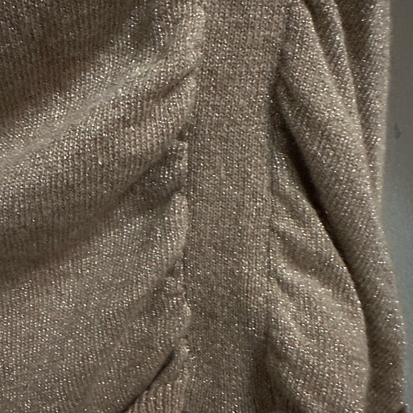 Banana Republic cashmere blend scoop neck metallic gold sweater size Sm - Picture 6 of 9